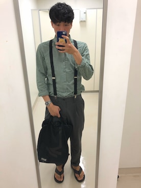 「ビーサン」｜「アイテム（財布/小物）」を使った、payさん（メンズ・170cm）の夏コーディネート