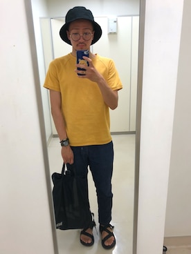 「MAISON KITSUNE」｜「アイテム（財布/小物）」を使った、payさん（メンズ・170cm）の夏コーディネート