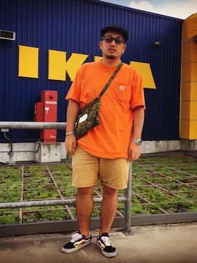 「carhartt」｜「アイテム（ハンチング/ベレー帽）」を使った、高橋さん（メンズ・175cm）の秋コーディネート
