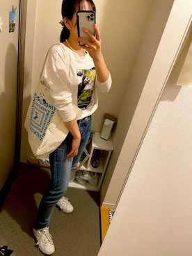「ジーパンＴシャツ」｜yuさん（レディース・158cm）の春コーディネート