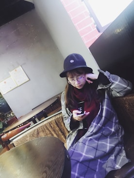 「MONKI（モンキ）のアイテム（ピーコート）」を使った、CherryChuengさん（レディース・158cm）の冬コーディネート
