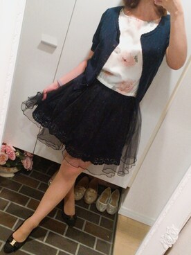 「L'EST ROSE（レストローズ）のアイテム（トップス）」を使った、さわやかあやかさん（レディース・160cm）の夏コーディネート