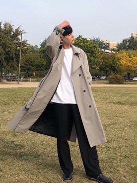 「ZARA（ザラ）のアイテム（ジャケット/アウター、グレー系）」を使った、 Yamakita Daikiさん（メンズ・185cm）の冬コーディネート