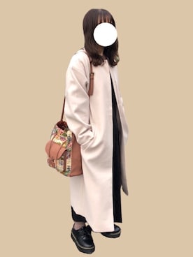 「rps（アールピーエス）のアイテム（ノーカラーコート）」を使った、やつはしさん（レディース・149cm）の冬コーディネート