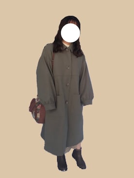 「ehka sopo（エヘカソポ）のアイテム（ステンカラーコート）」を使った、やつはしさん（レディース・149cm）の冬コーディネート