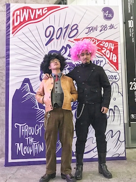 「FREEWHEELERS（フリーホイーラーズ）のアイテム（ライダースジャケット）」を使った、沈冠楽-さん（メンズ・178cm）の春コーディネート