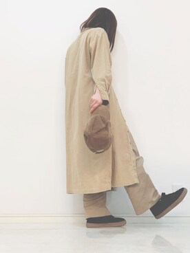 「usedのアイテム（キャップ、ベージュ系）」を使った、atamuさん（レディース・152cm）の春コーディネート