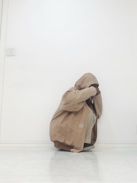 「Carhartt（カーハート）のアイテム（その他アウター）」を使った、atamuさん（レディース・152cm）の春コーディネート
