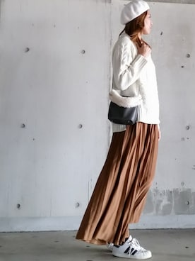 「Doシンプル部」｜「アイテム（ハンチング/ベレー帽）」を使った、SHOさん（レディース・164cm）の冬コーディネート