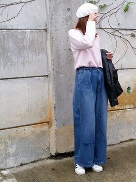 「Doシンプル部」｜「アイテム（ハンチング/ベレー帽）」を使った、SHOさん（レディース・164cm）の冬コーディネート