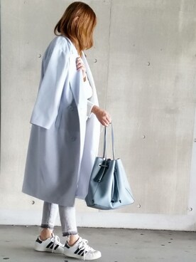 「Doシンプル部」｜「アイテム（チェスターコート）」を使った、SHOさん（レディース・164cm）の冬コーディネート