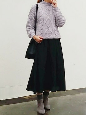 「Doシンプル部」｜「アイテム（ブーツ）」を使った、SHOさん（レディース・164cm）の冬コーディネート