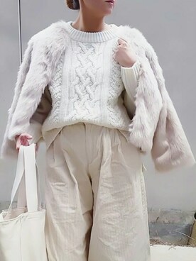 「Doシンプル部」｜「アイテム（その他アウター）」を使った、SHOさん（レディース・164cm）の冬コーディネート