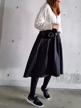 「MURUA（ムルーア）のＢＩＧバックルミニショルダーＢＡＧ（ショルダーバッグ）」を使った、SHOさん（レディース・164cm）の冬コーディネート