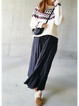 「MURUA（ムルーア）のＢＩＧバックルミニショルダーＢＡＧ（ショルダーバッグ）」を使った、SHOさん（レディース・164cm）の冬コーディネート