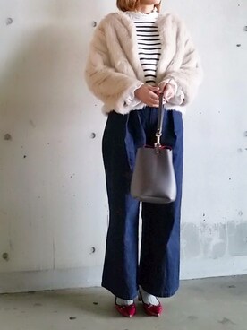 「Doシンプル部」｜「アイテム（その他アウター）」を使った、SHOさん（レディース・164cm）の冬コーディネート