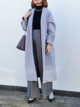 「Doシンプル部」｜「アイテム（チェスターコート）」を使った、SHOさん（レディース・164cm）の冬コーディネート