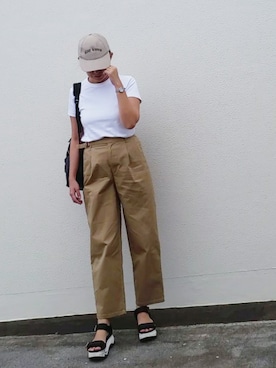 「Doシンプル部」｜「アイテム（チノパンツ）」を使った、SHOさん（レディース・164cm）の夏コーディネート