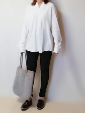 「NANO universe（ナノユニバース）のアイテム（レギンス/スパッツ）」を使った、SHOさん（レディース・164cm）の秋コーディネート