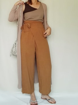 「カシュクール」｜「アイテム（ビーチサンダル）」を使った、SHOさん（レディース・164cm）の夏コーディネート
