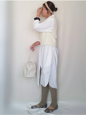 「NANO universe（ナノユニバース）のアイテム（シャツワンピース）」を使った、SHOさん（レディース・164cm）の秋コーディネート