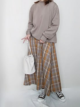 「Doシンプル部」｜「アイテム（スウェット）」を使った、SHOさん（レディース・164cm）の秋コーディネート