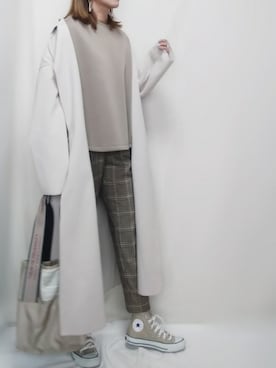「reca（レカ）のアイテム（チェスターコート）」を使った、SHOさん（レディース・164cm）の秋コーディネート