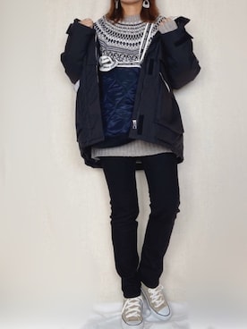 「La-gemme」｜「アイテム（その他アウター）」を使った、SHOさん（レディース・163cm）の冬コーディネート