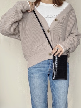 「ハイウエストストレートジーンズ」｜SHOさん（レディース・163cm）の冬コーディネート