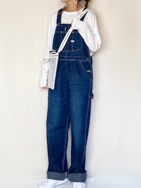 「ミニショルダー」｜「アイテム（サロペット/オーバーオール）」を使った、SHOさん（レディース・165cm）の春コーディネート