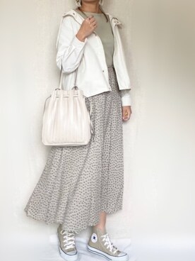 「ピスタチオ」｜「アイテム（ブルゾン）」を使った、SHOさん（レディース・165cm）の春コーディネート