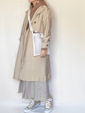 「AmbreNeige」｜「アイテム（トレンチコート）」を使った、SHOさん（レディース・165cm）の春コーディネート