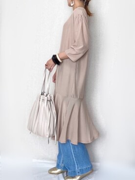 「SENSE OF PLACE by URBAN RESEARCH（センスオブプレイスバイアーバンリサーチ）のスクエアトウセンターシームフラットシューズ（パンプス）」を使った、SHOさん（レディース・165cm）の春コーディネート