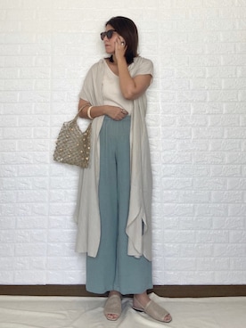 「リブタンクトップ」｜「アイテム（ワンピース/ドレス）」を使った、SHOさん（レディース・165cm）の夏コーディネート