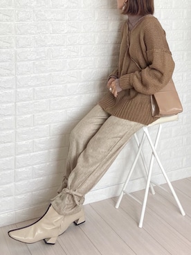 「Happy John（ハッピージョン）のアイテム（パンツ）」を使った、SHOさん（レディース・165cm）の秋コーディネート