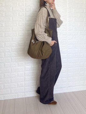 「ソックス」｜「アイテム（オールインワン・サロペット）」を使った、SHOさん（レディース・165cm）の冬コーディネート