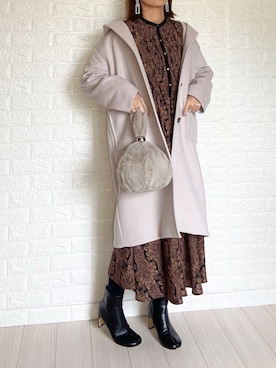 「フードコート」｜「アイテム（その他）」を使った、SHOさん（レディース・165cm）の冬コーディネート