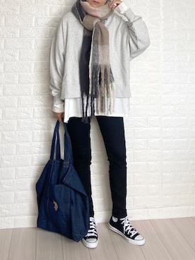 「FEELING MADE（フィーリングメイド）のアイテム（トップス）」を使った、SHOさん（レディース・165cm）の冬コーディネート