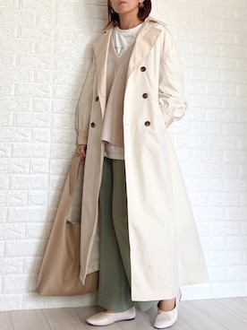 「配色」｜「アイテム（トレンチコート）」を使った、SHOさん（レディース・165cm）の冬コーディネート
