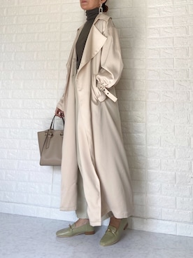 「ピスタチオ」｜「アイテム（トレンチコート）」を使った、SHOさん（レディース・165cm）の冬コーディネート