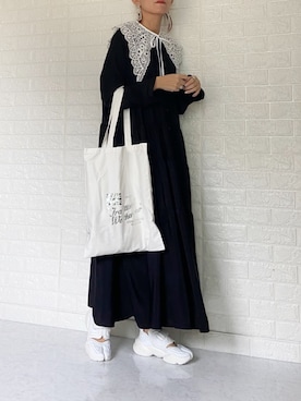 「Libra Cue（リブラ キュー）のティアードエアリーボリュームワンピース（ワンピース）」を使った、SHOさん（レディース・165cm）の春コーディネート