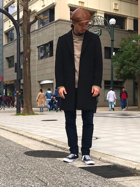「アイテム（キャスケット）」を使った、RYOGAさん（メンズ・185cm）の秋コーディネート