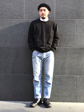 「無（ム）のアイテム」を使った、RYOGAさん（メンズ・185cm）の冬コーディネート