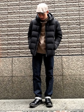 「無（ム）のアイテム」を使った、RYOGAさん（メンズ・185cm）の冬コーディネート