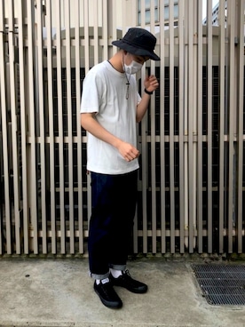 「Pherrow's（フェローズ）のアイテム（パンツ）」を使った、RYOGAさん（メンズ・185cm）の夏コーディネート