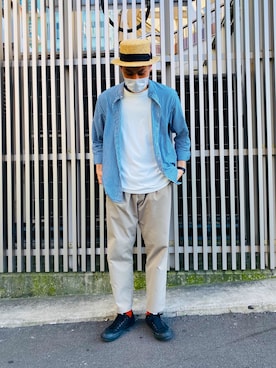「無（ム）のアイテム」を使った、RYOGAさん（メンズ・185cm）の夏コーディネート