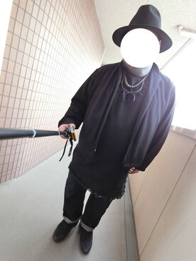 「Yohji Yamamoto（ヨウジヤマモト）のアイテム（ブルゾン）」を使った、エフタ a.k.a. Raizo-Kunさん（メンズ・173cm）の春コーディネート