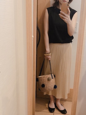 「cache cache（カシュ カシュ）のアイテム（かごバッグ）」を使った、O...＊さん（レディース・151cm）の夏コーディネート