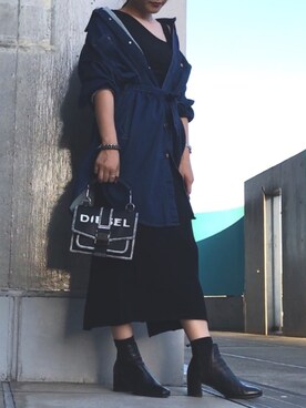 「KLASSE14（クラスフォーティーン）のアイテム」を使った、morimiiiさん（レディース・155cm）の秋コーディネート