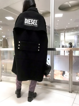 「DIESEL（ディーゼル）のアイテム（その他アウター）」を使った、morimiiiさん（レディース・155cm）の冬コーディネート